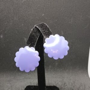 Vintage Purple Scalloped Earrings